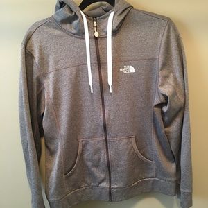 North Face grey zipup, size Large